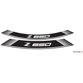 PUIG ADESIVI CERCHI KAWASAKI Z650 BIANCO - Il set consiste di 8 strisce adesive - COD. 9290B