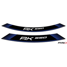 Carica l'immagine nel visualizzatore di Gallery, PUIG ADESIVI CERCHI KYMCO AK 550 BLU - Il set consiste di 8 strisce adesive - COD. 9630A