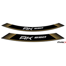 Carica l'immagine nel visualizzatore di Gallery, PUIG ADESIVI CERCHI KYMCO AK 550 ORO - Il set consiste di 8 strisce adesive - COD. 9630O