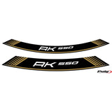 PUIG ADESIVI CERCHI KYMCO AK 550 ORO - Il set consiste di 8 strisce adesive - COD. 9630O