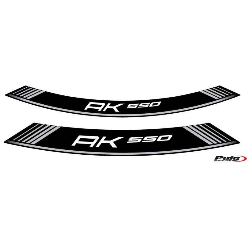 PUIG ADESIVI CERCHI KYMCO AK 550 SILVER - Il set consiste di 8 strisce adesive - COD. 9630P