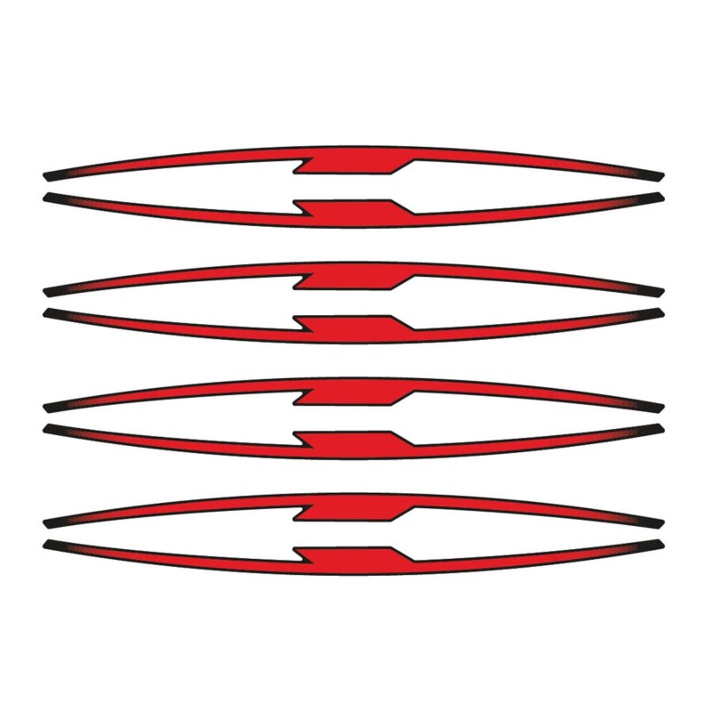 PUIG ADESIVI CERCHI PERFORMANCE ROSSO FLUO - Kit con 16 strisce adesive, protegge la moto da graffi e raggi UV - COD. 21833R