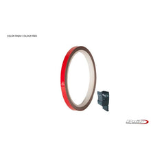 Carica l'immagine nel visualizzatore di Gallery, PUIG ADESIVI CERCHI ROSSO - Striscia con applicatore - Un kit utilizzabile 2 ruote - Dimensioni: 7x6 mm - Gomme 16-18 - COD.