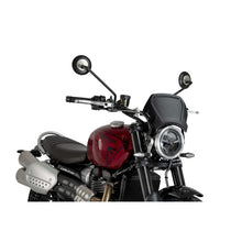 Carica l'immagine nel visualizzatore di Gallery, PUIG CARENATURA FRONTALE IN ALLUMINIO TRIUMPH SCRAMBLER 1200 X 24-25 NERO