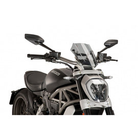 PUIG CUPOLINO NAKED N.G. SPORT REGOLABILE DUCATI X DIAVEL BLACK STAR 21-23 FUME CHIARO