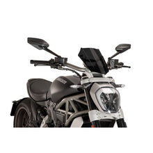 Carica l'immagine nel visualizzatore di Gallery, PUIG CUPOLINO NAKED N.G. SPORT REGOLABILE PER DUCATI X DIAVEL S 21-24 FUME SCURO