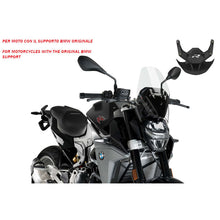 Carica l'immagine nel visualizzatore di Gallery, PUIG CUPOLINO NAKED N.G. SPORT-SUPP.OEM PER BMW F900 R 2025 TRASPARENTE