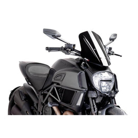 PUIG CUPOLINO NAKED N.G. TOURING REGOLABILE DUCATI DIAVEL 14-16 NERO
