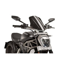 Carica l'immagine nel visualizzatore di Gallery, PUIG CUPOLINO NAKED N.G. TOURING REGOLABILE DUCATI X DIAVEL DARK 21-24 NERO
