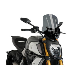 PUIG CUPOLINO NAKED N.G. TOURING REGOLABILE PER DUCATI DIAVEL 1260 19-20 FUME SCURO