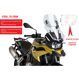 PUIG CUPOLINO REGOLABILE PER BMW F800 GS 24-25 TRASPARENTE-3178W