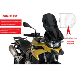 PUIG CUPOLINO REGOLABILE PER BMW F850 GS ADVENTURE 19-23 FUME SCURO-3179F