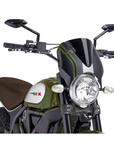 PUIG CUPOLINO RETRO PER DUCATI SCRAMBLER DESERT SLED 23-25 NERO-CARBON