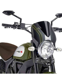 PUIG CUPOLINO RETRO PER DUCATI SCRAMBLER DESERT SLED 23-25 NERO-CARBON