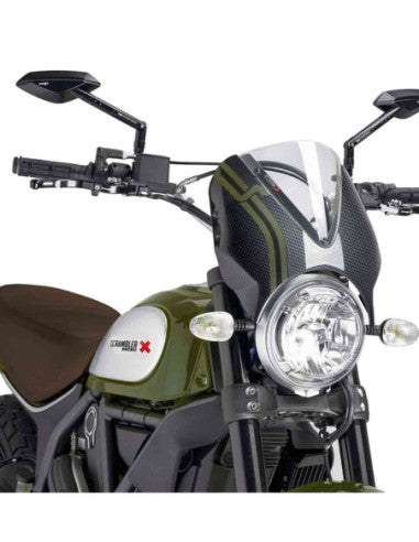 PUIG CUPOLINO RETRO PER DUCATI SCRAMBLER DESERT SLED 23-25 TRASPARENTE-CARBON