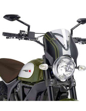 Carica l'immagine nel visualizzatore di Gallery, PUIG CUPOLINO RETRO PER DUCATI SCRAMBLER DESERT SLED 23-25 TRASPARENTE-CARBON