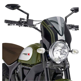 PUIG CUPOLINO RETRO PER DUCATI SCRAMBLER FULL THROTTLE 17-18 FUME CHIARO-NERO