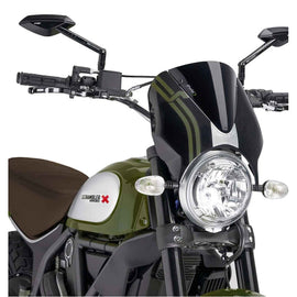 PUIG CUPOLINO RETRO PER DUCATI SCRAMBLER FULL THROTTLE 19-20 NERO-NERO