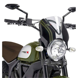 PUIG CUPOLINO RETRO PER DUCATI SCRAMBLER ICON 15-16 TRASPARENTE-NERO