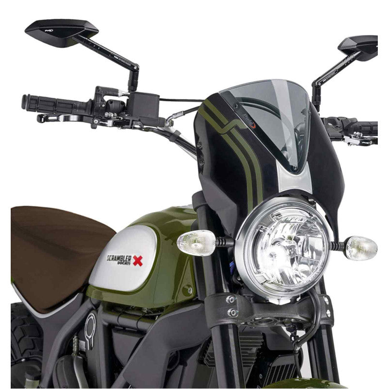 PUIG CUPOLINO RETRO PER DUCATI SCRAMBLER ICON 21-22 FUME CHIARO-NERO