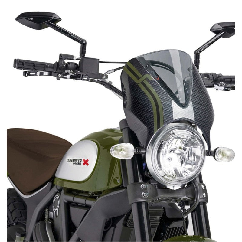 PUIG CUPOLINO RETRO PER DUCATI SCRAMBLER ICON DARK 2020 FUME CHIARO-CARBON