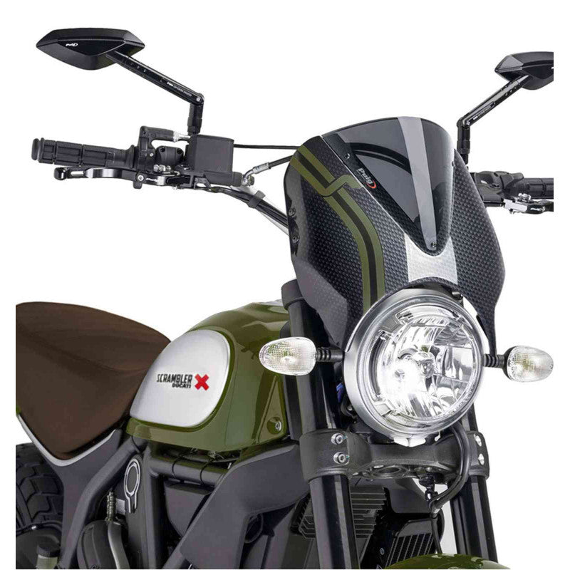 PUIG CUPOLINO RETRO PER DUCATI SCRAMBLER ICON DARK 21-22 FUME SCURO-CARBON
