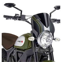 Carica l'immagine nel visualizzatore di Gallery, PUIG CUPOLINO RETRO PER DUCATI SCRAMBLER ICON DARK 21-22 NERO-CARBON
