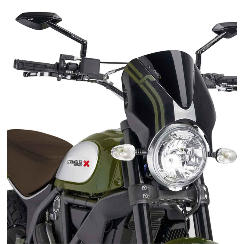 PUIG CUPOLINO RETRO PER DUCATI SCRAMBLER ICON DARK 21-22 NERO-NERO