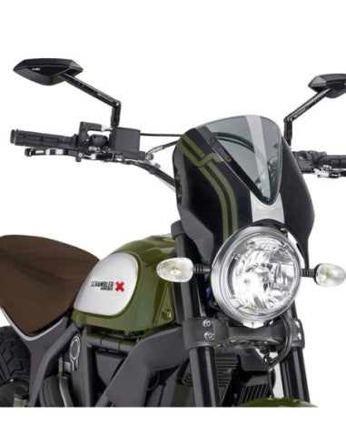 PUIG CUPOLINO RETRO PER DUCATI SCRAMBLER ICON DARK 23-25 FUME CHIARO-NERO