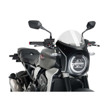 Carica l'immagine nel visualizzatore di Gallery, PUIG CUPOLINO SEMICARENATO PER HONDA CB650R NEO SPORTS CAFE 21-23 TRASPARENTE-CARBON