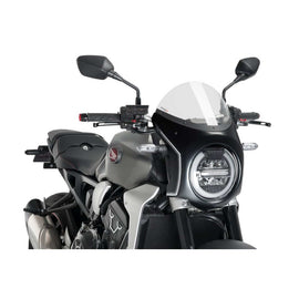 PUIG CUPOLINO SEMICARENATO PER HONDA CB650R NEO SPORTS CAFE 21-23 TRASPARENTE-CARBON