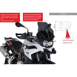 PUIG CUPOLINO TOURING PER BMW F800 GS 24-25 FUME SCURO-CUP. SPORT OEM