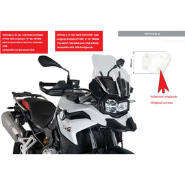 PUIG CUPOLINO TOURING PER BMW F800 GS 24-25 TRASPARENTE-CUP. SPORT OEM