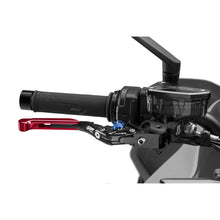 Carica l'immagine nel visualizzatore di Gallery, PUIG LEVA 4.0 FRENO ESTENSIBILE E PIEGHEVOLE CON CORPO CENTRALE NERO ESTENSIONE ROSSO E SELETTORE BLU