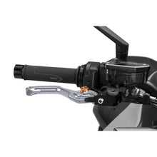 Carica l'immagine nel visualizzatore di Gallery, PUIG LEVA 4.0 FRENO FISSA CORTA TITANIO E SELETTORE ARANCIONE