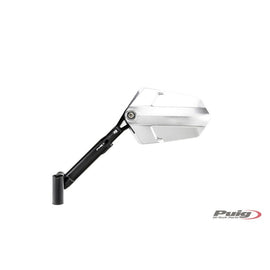 PUIG SPECCHIETTO RETROVISORE DESTRO MOD. EXPLORER ALLUMINIO - Dimensioni: 145x90 mm - Regolabile - Omologato-COD.010ND