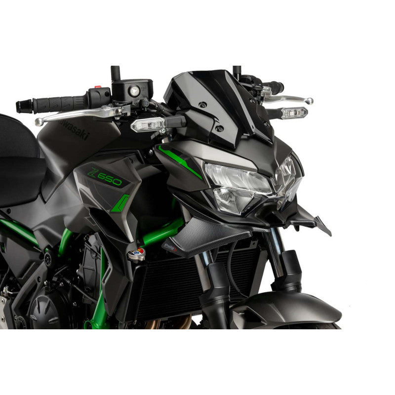PUIG SPOILER ANTERIORE DOWNFORCE NAKED KAWASAKI Z650 2025 CARBON LOOK