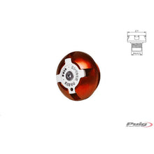 Carica l'immagine nel visualizzatore di Gallery, PUIG TAPPO OLIO MOTORE PER KTM COLORE ARANCIONE - COD. 7140T - Materiale: alluminio anodizzato nero con anello colorato.