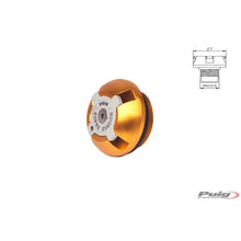 Carica l'immagine nel visualizzatore di Gallery, PUIG TAPPO OLIO MOTORE PER KTM COLORE ORO - COD. 7140O - Materiale: alluminio anodizzato nero con anello colorato.