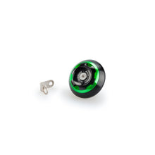Carica l'immagine nel visualizzatore di Gallery, PUIG TAPPO OLIO MOTORE TRACK PER TRIUMPH COLORE VERDE - COD. 20338V - Materiale: alluminio anodizzato nero con anello colorato.