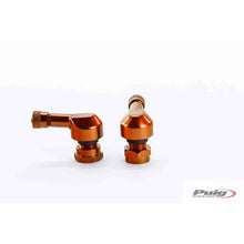 Carica l'immagine nel visualizzatore di Gallery, PUIG VALVOLE A 90 gradi PER PNEUMATICI TUBELESS COLORE ARANCIONE - Diametro: 11.3 mm - COD. 5591T