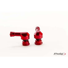 Carica l'immagine nel visualizzatore di Gallery, PUIG VALVOLE A 90 gradi PER PNEUMATICI TUBELESS COLORE ROSSO - Diametro: 11.3 mm - COD. 5591R