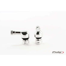Carica l'immagine nel visualizzatore di Gallery, PUIG VALVOLE A 90 gradi PER PNEUMATICI TUBELESS COLORE SILVER - Diametro: 11.3 mm - COD. 5591P