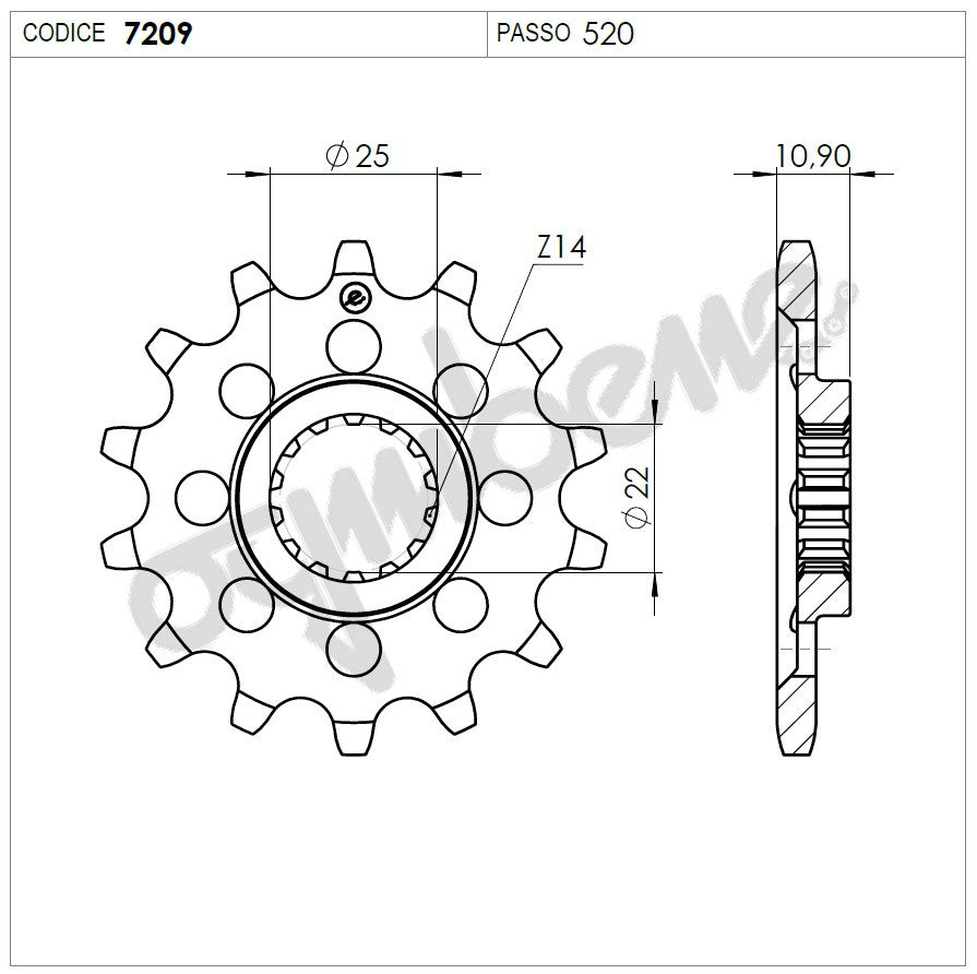 KIT TRASMISSIONE DID racing  MV AGUSTA Cod. 37A173