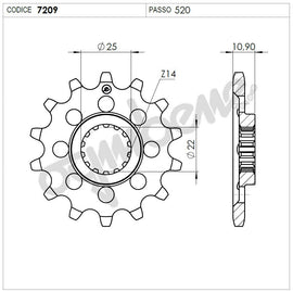 KIT TRASMISSIONE DID racing  MV AGUSTA Cod. 37A173