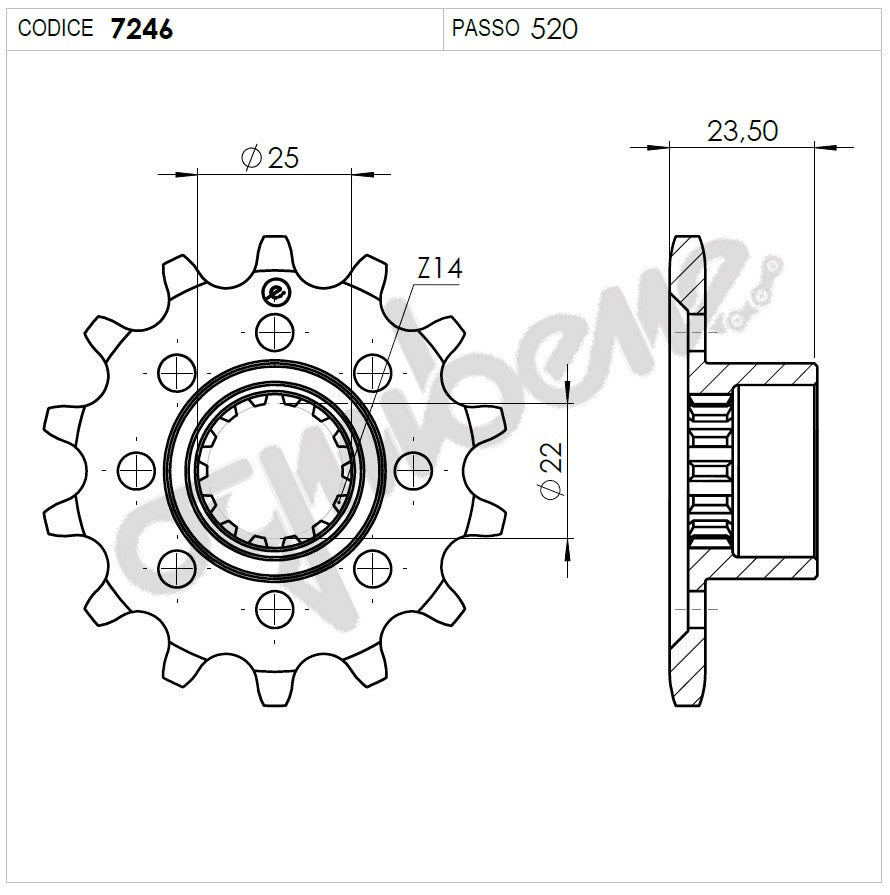 KIT TRASMISSIONE DID racing  MV AGUSTA Cod. 37A215