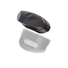 Carica l'immagine nel visualizzatore di Gallery, RACINGBIKE LUCE TARGA LED MODELLO R COLORE NERO - Materiale: alluminio CNC ricavato dal pieno - Dimensioni: 45x20 mm -