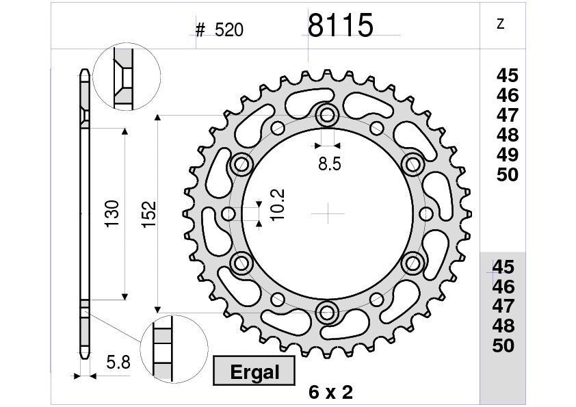 KIT TRASMISSIONE DID APRILIA SXV 4.5 'Cod.375606000